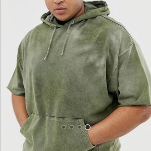 Hooded Short Sleeve Sweat Shirt 5XL